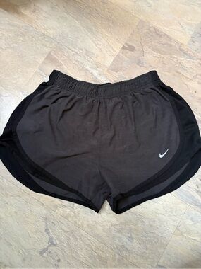 Nike Black Women's Athletic Running Shorts with Silver Swoosh